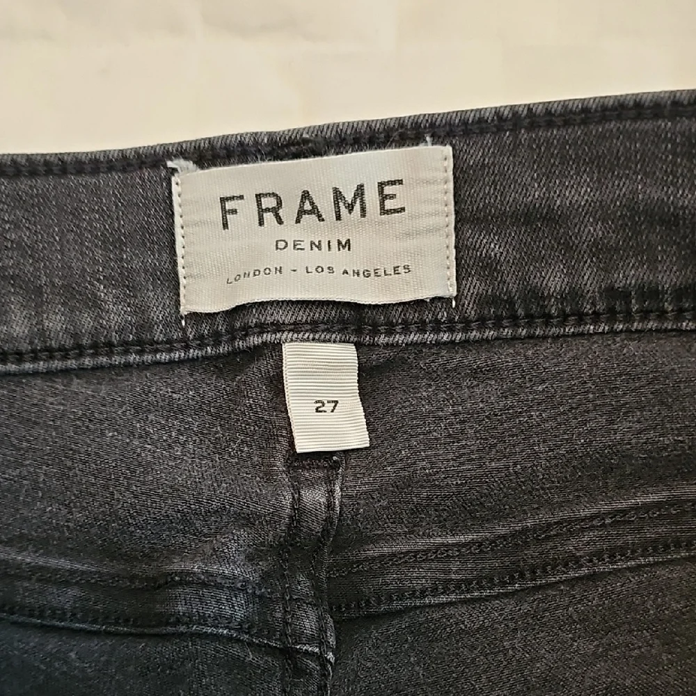 Frame Denim Black Le Nouveau Straight Ankle Jeans Womens 27 Stretchy High Rise - Picture 9 of 11